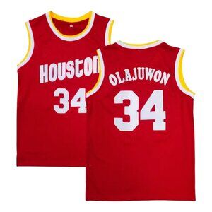 Houston Rockets Hakeem Olajuwon Basketball Jersey RED Stitched